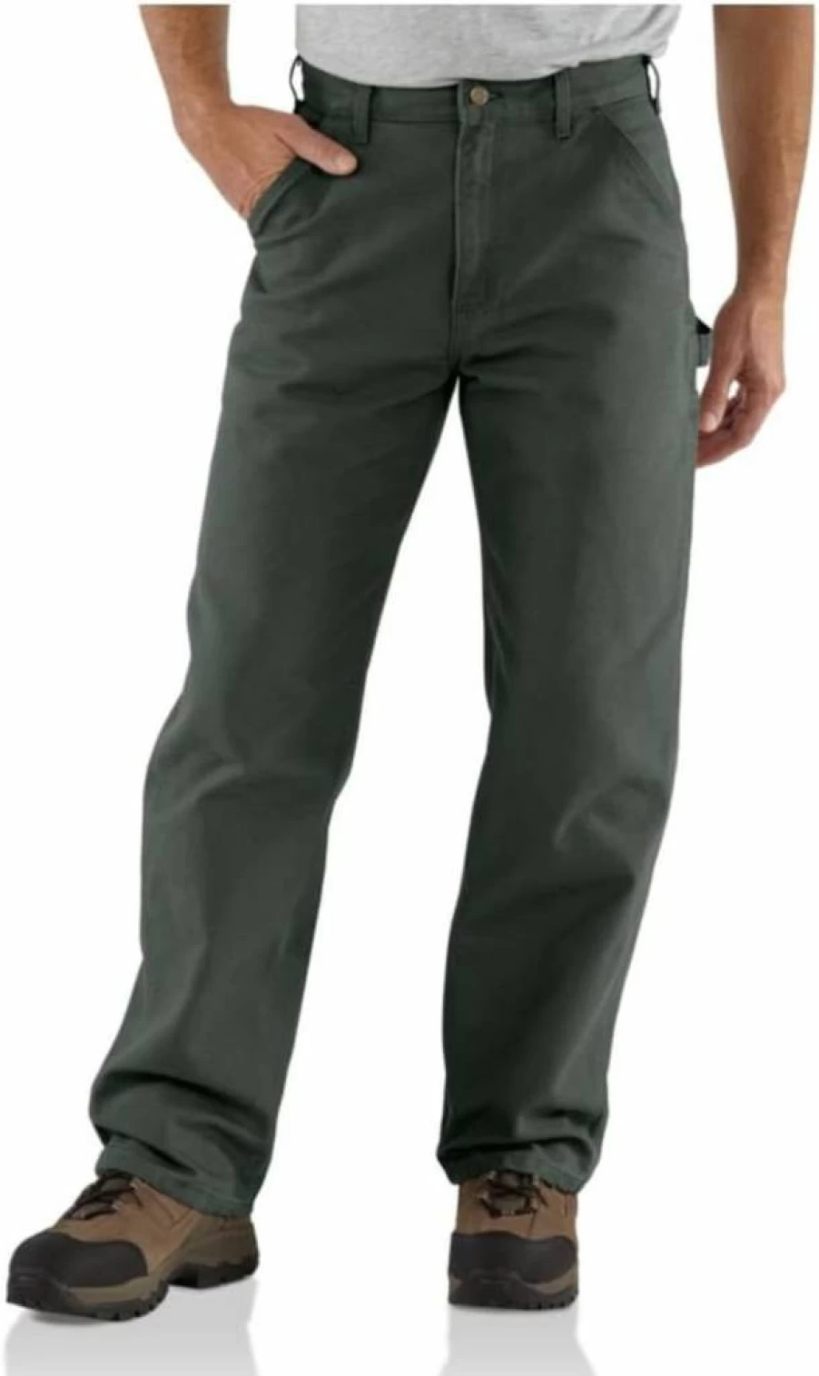 Carhartt Men's Washed Duck Work Dungaree Pants - Durable Canvas Workwear Overalls for Men