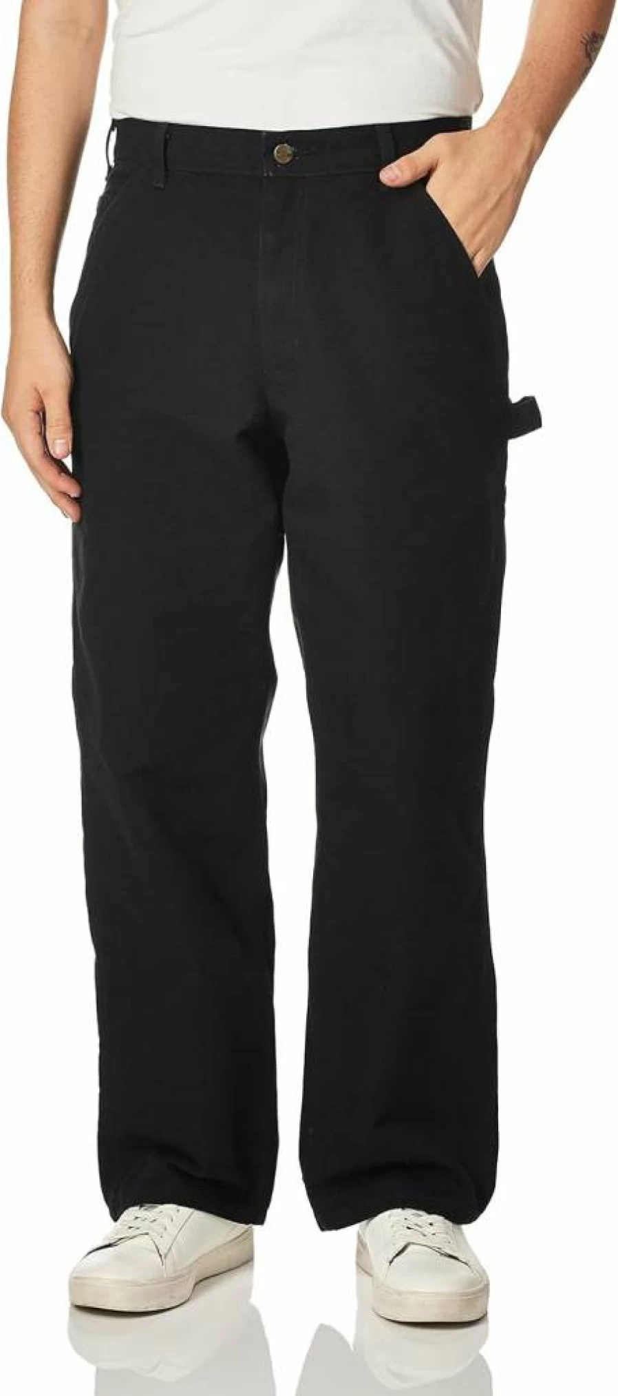 Carhartt Men's Washed Duck Work Dungaree Pants - Durable Canvas Workwear Overalls for Men