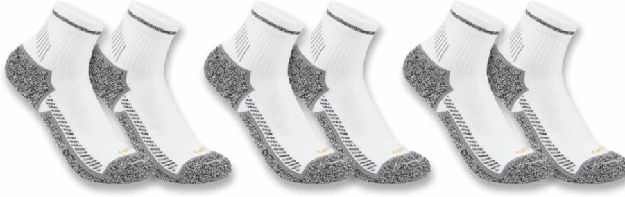 Carhartt Men's Force Midweight Work Socks 3-Pack - Durable Crew Socks for Heavy Duty Use