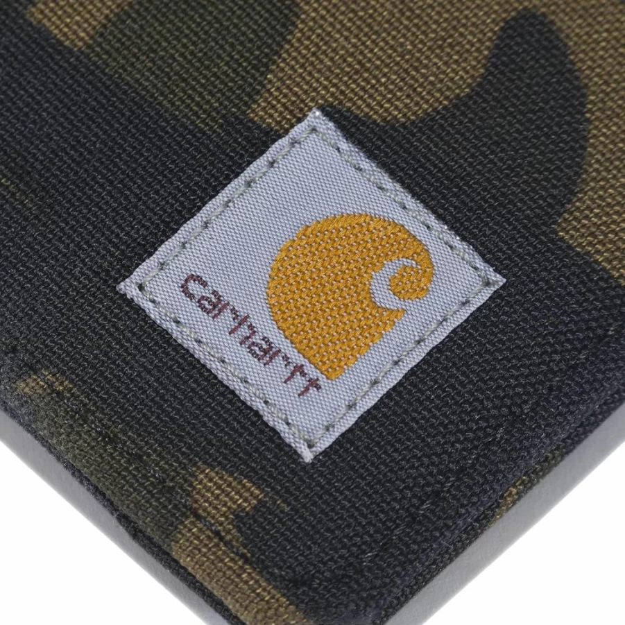 Carhartt Men's Black Nylon Duck Front Pocket Wallet - Durable Slim Bifold Money Holder