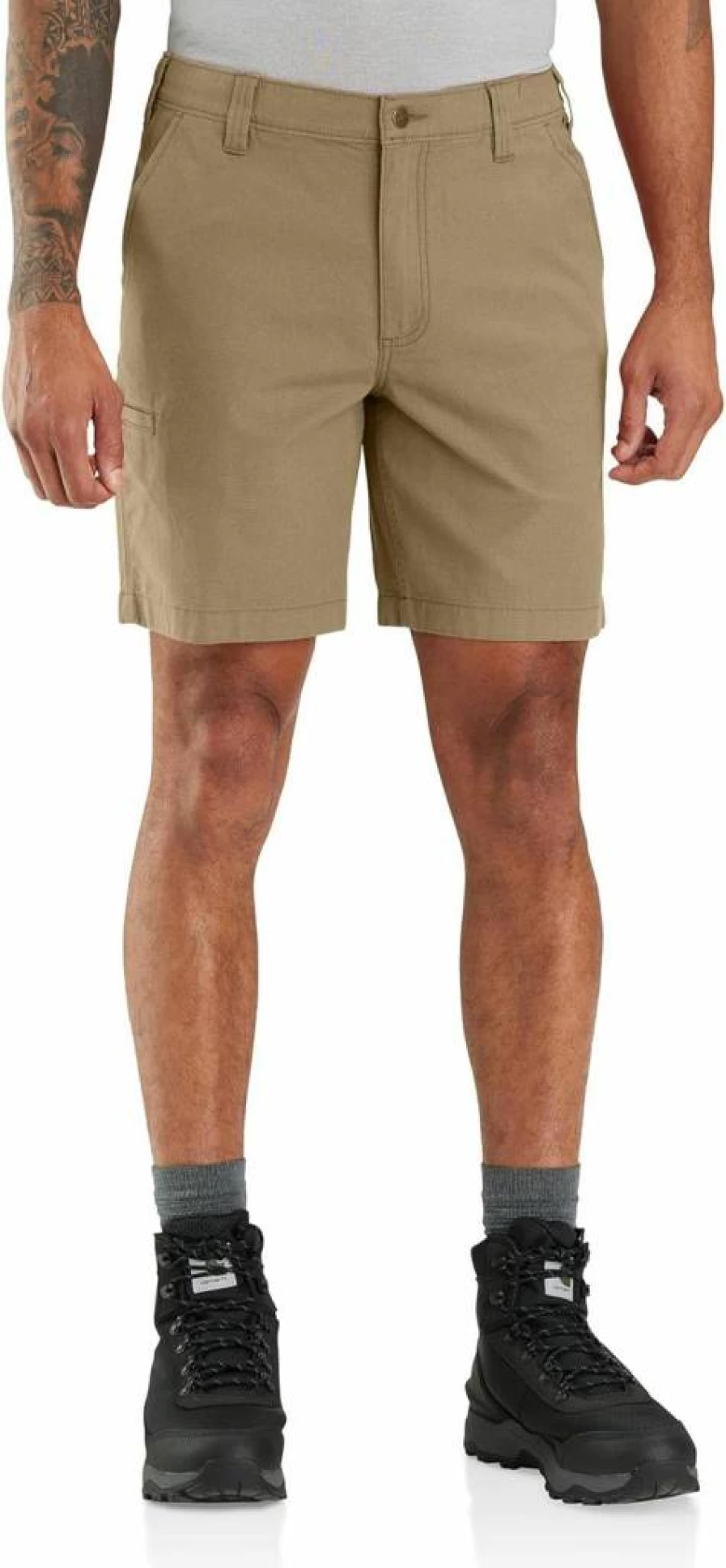 Carhartt Men's Rugged Flex Relaxed Fit 8-Inch Canvas Work Shorts Durable Comfortable Utility Shorts for Work Outdoor