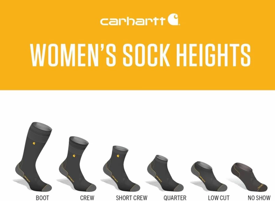 Carhartt Women's Force Grid Midweight Crew Socks - Synthetic-Merino Wool Blend for Comfort & Durability