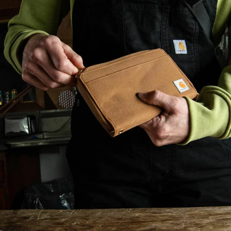 Carhartt Women's Casual Canvas Lay Flat Clutch Wallet - Stylish & Durable Design