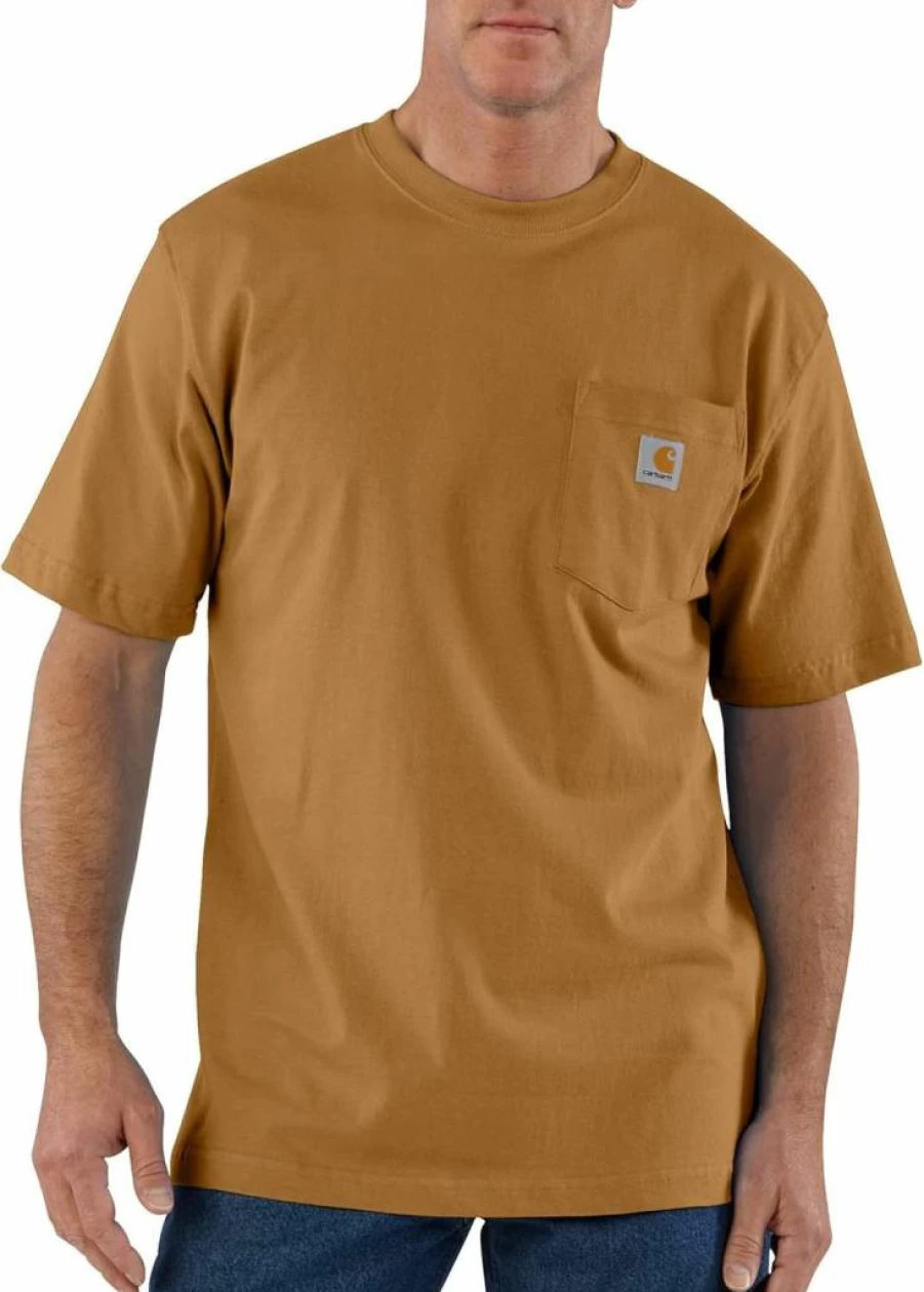 Carhartt Men's Heavyweight Pocket T-Shirt - Loose Fit Short Sleeve (Big & Tall Sizes Available)