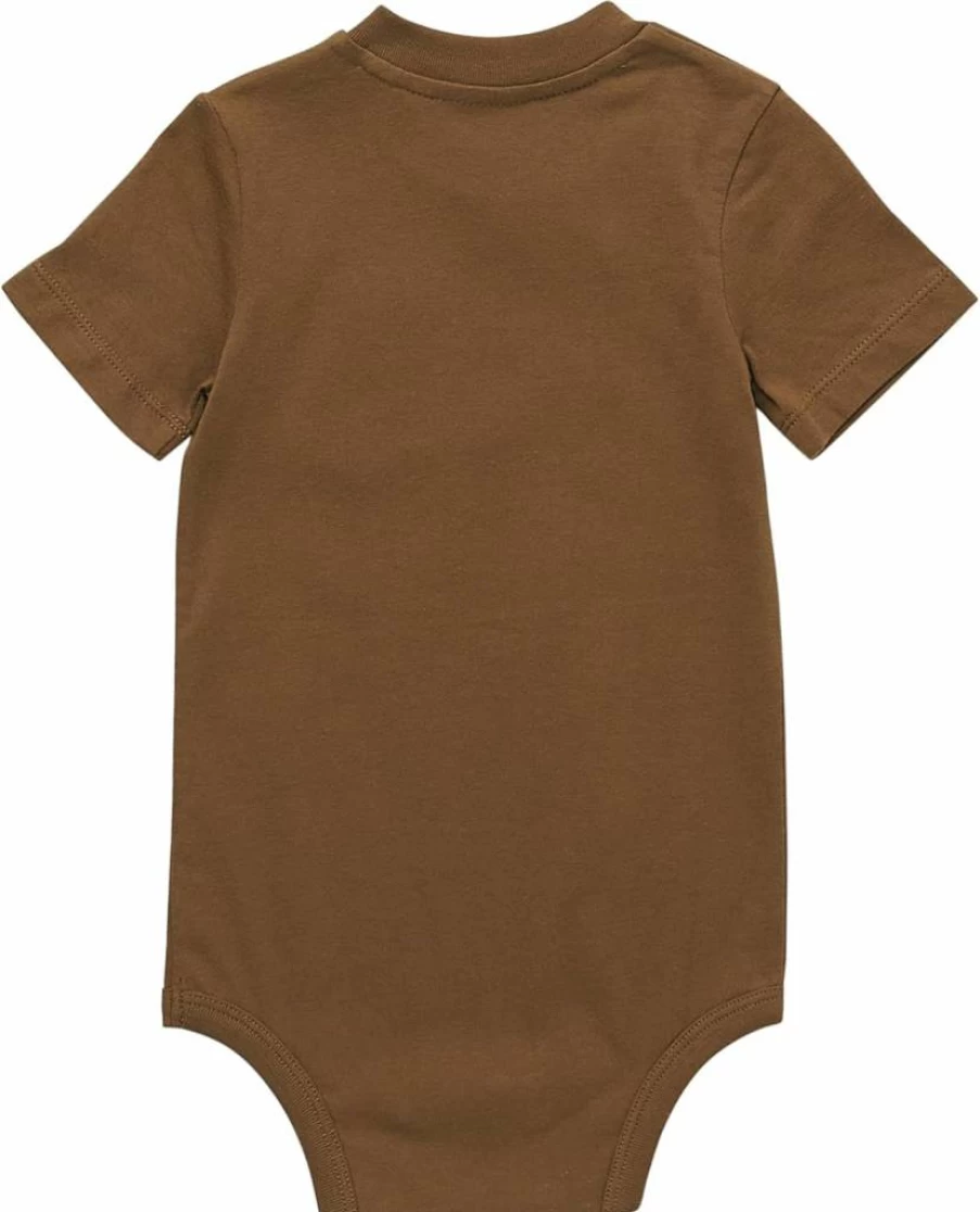 Carhartt Unisex Kids' Short-Sleeve Pocket Bodysuit - Durable Ca5009 Baby Romper for Active Toddlers