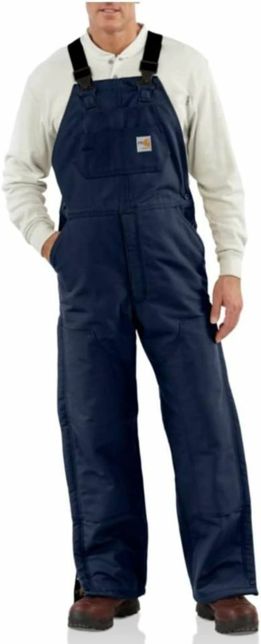 Carhartt Men's Flame Resistant Lined Duck Bib Overalls for Work Safety