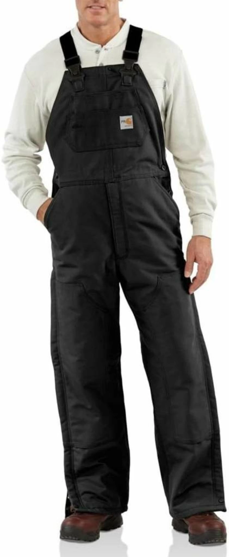 Carhartt Men's Flame Resistant Lined Duck Bib Overalls for Work Safety