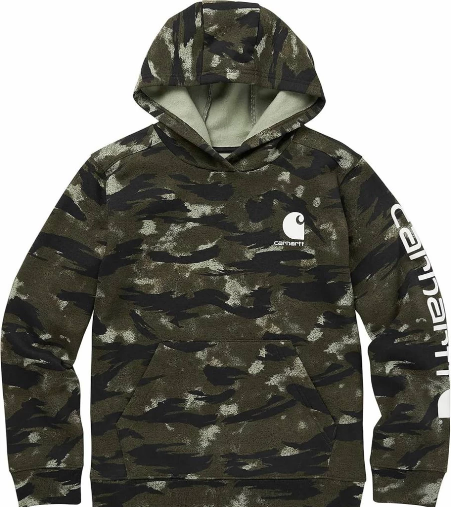 Carhartt Boys' Hooded Sweatshirt - Long Sleeve Pullover for Kids