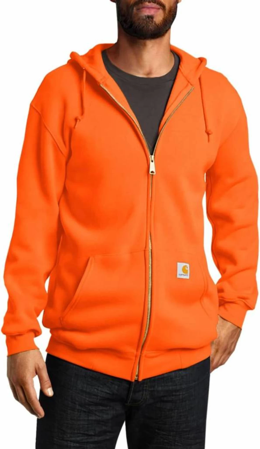 Carhartt Men's K122 Loose Fit Midweight Full-Zip Hooded Sweatshirt Jacket