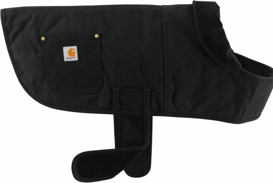 Carhartt Denim Insulated Dog Chore Coat for Small Dogs - Durable Canal Blue Workwear Jacket