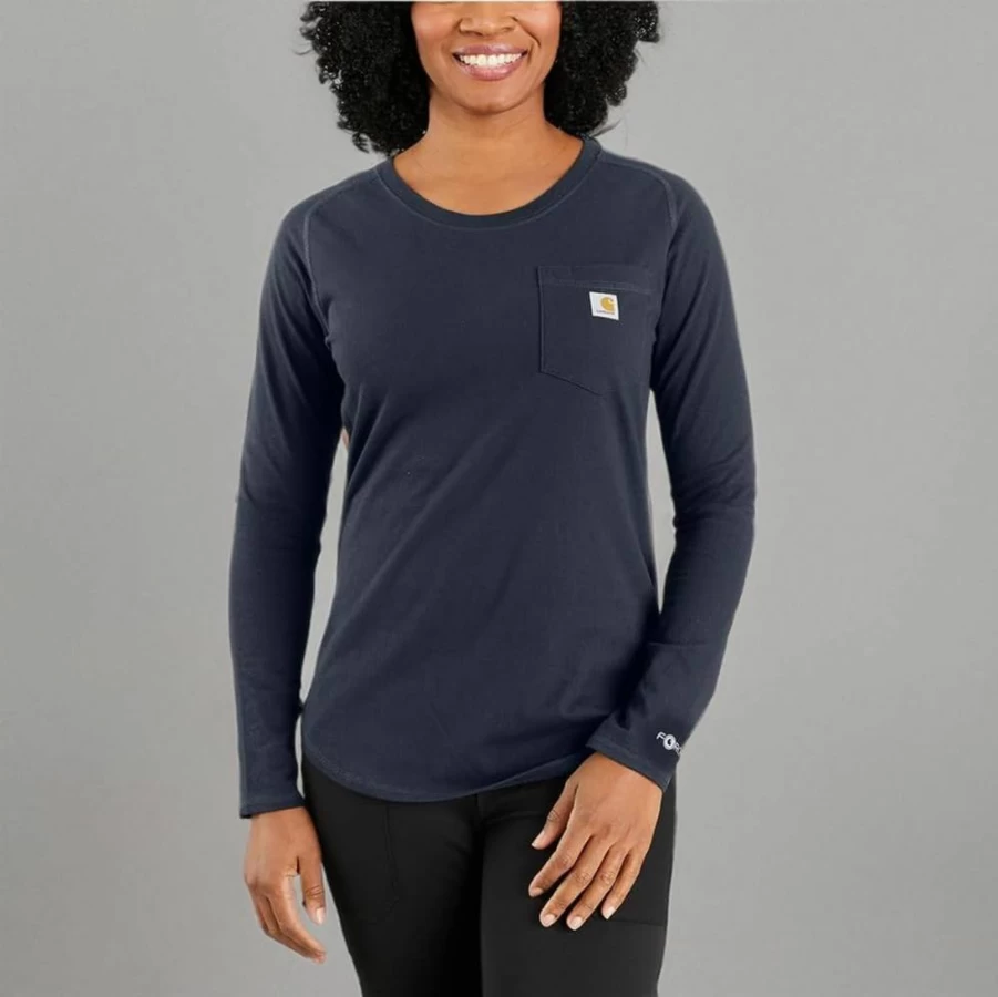 Carhartt Women's Relaxed Fit Midweight Long Sleeve Pocket T-Shirt | Durable Workwear Top