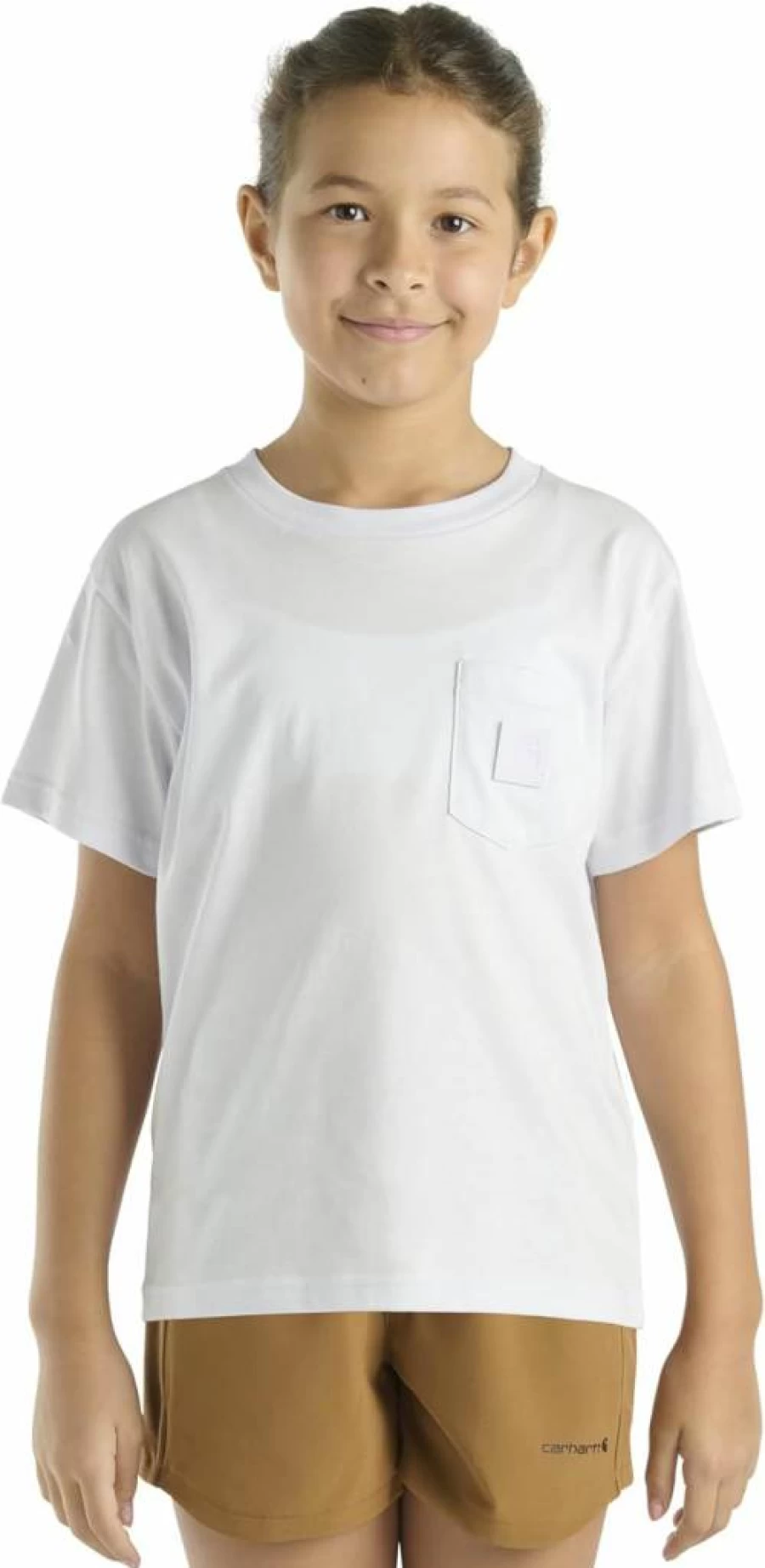 Carhartt Girls' Short-Sleeve Tonal Patch Pocket T-Shirt - Ca7109 Kids' Casual Tee