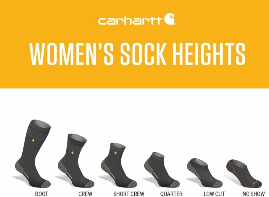 Carhartt Women's Heavyweight Wool Blend Crew Socks 4-Pack - Warm Winter Work Socks for Women