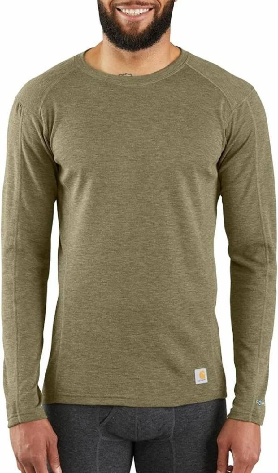 Carhartt Men's Midweight Poly-Wool Base Layer Crew Neck Shirt MBL131