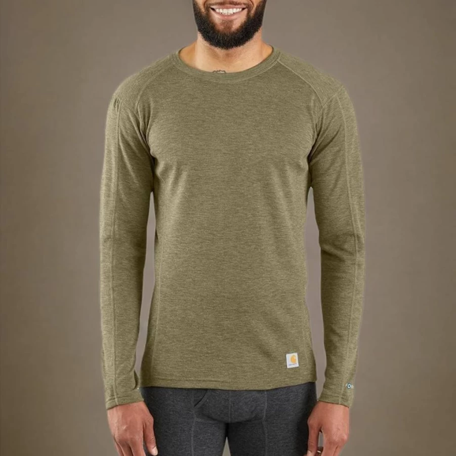 Carhartt Men's Midweight Poly-Wool Base Layer Crew Neck Shirt MBL131