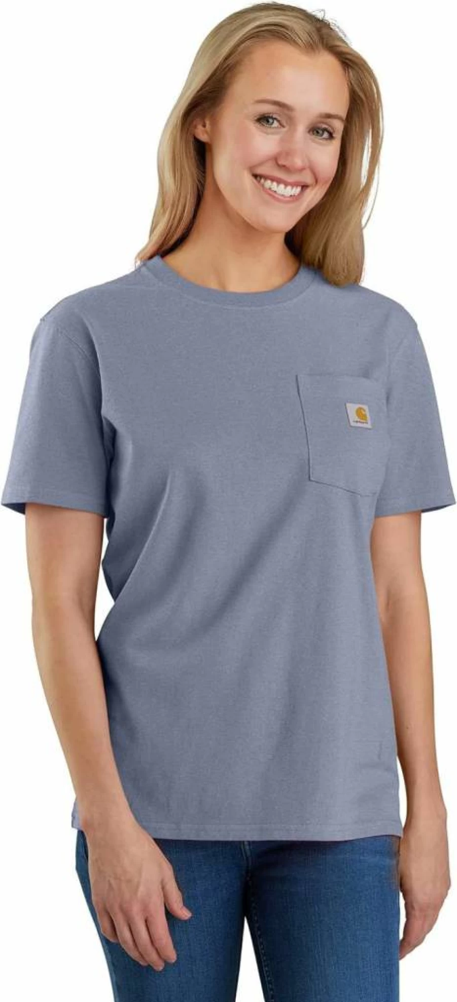 Carhartt Women's Loose Fit Heavyweight Cotton Short-Sleeve Pocket T-Shirt - Durable Casual Tee