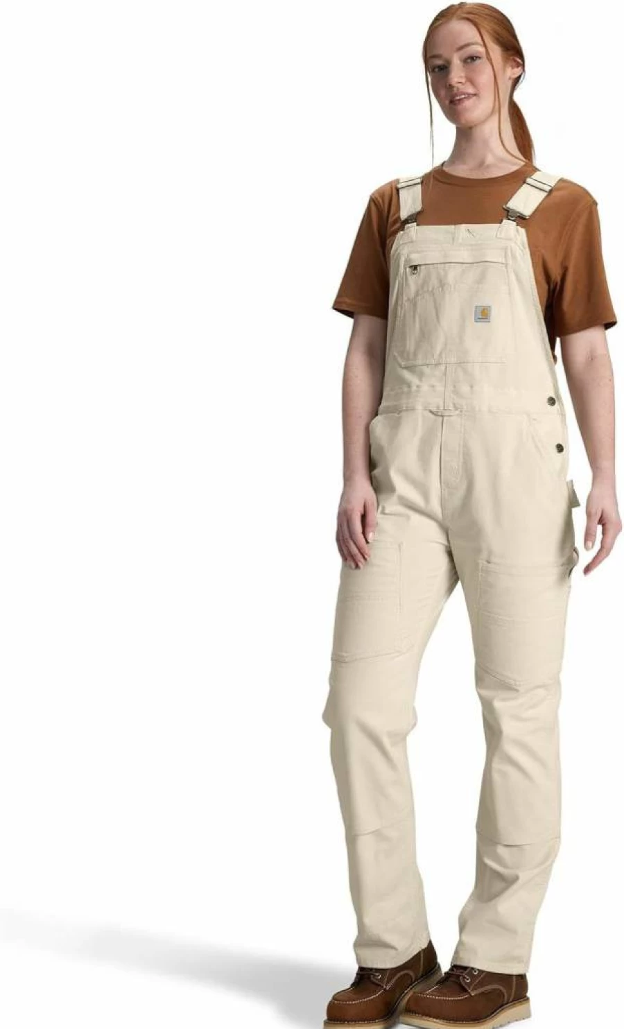 Carhartt Women's Rugged Flex Loose Fit Canvas Bib Overalls - Durable Undyed Workwear