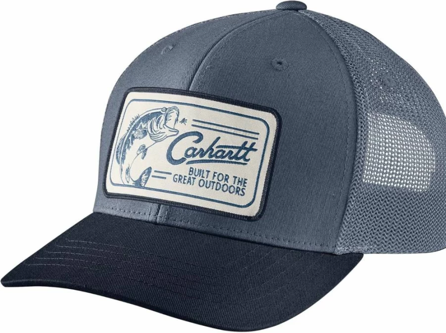 Carhartt Men's Canvas Mesh-Back Fishing Cap with Patch Logo