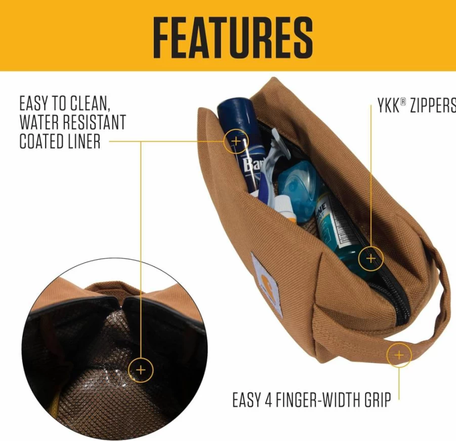 Carhartt Water-Resistant Toiletry Bag - Durable Travel Organizer for Essentials