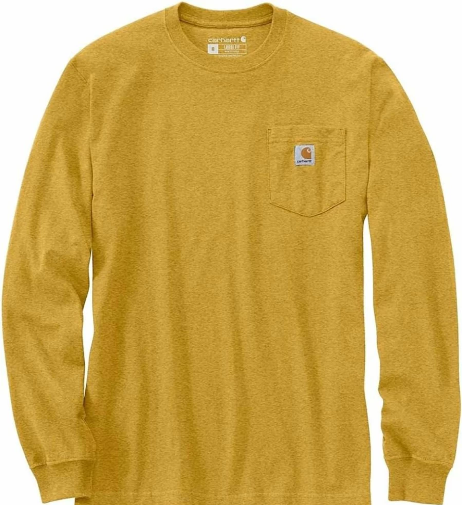 Carhartt Men's Durable Workwear Long Sleeve Pocket T-Shirt for Heavy Duty Use