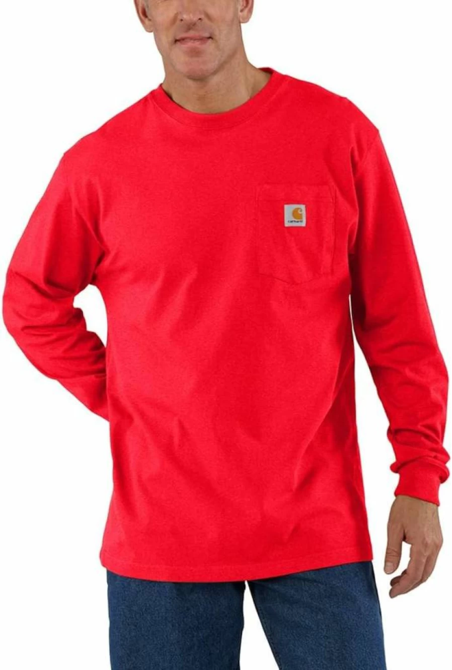 Carhartt Men's Durable Workwear Long Sleeve Pocket T-Shirt for Heavy Duty Use