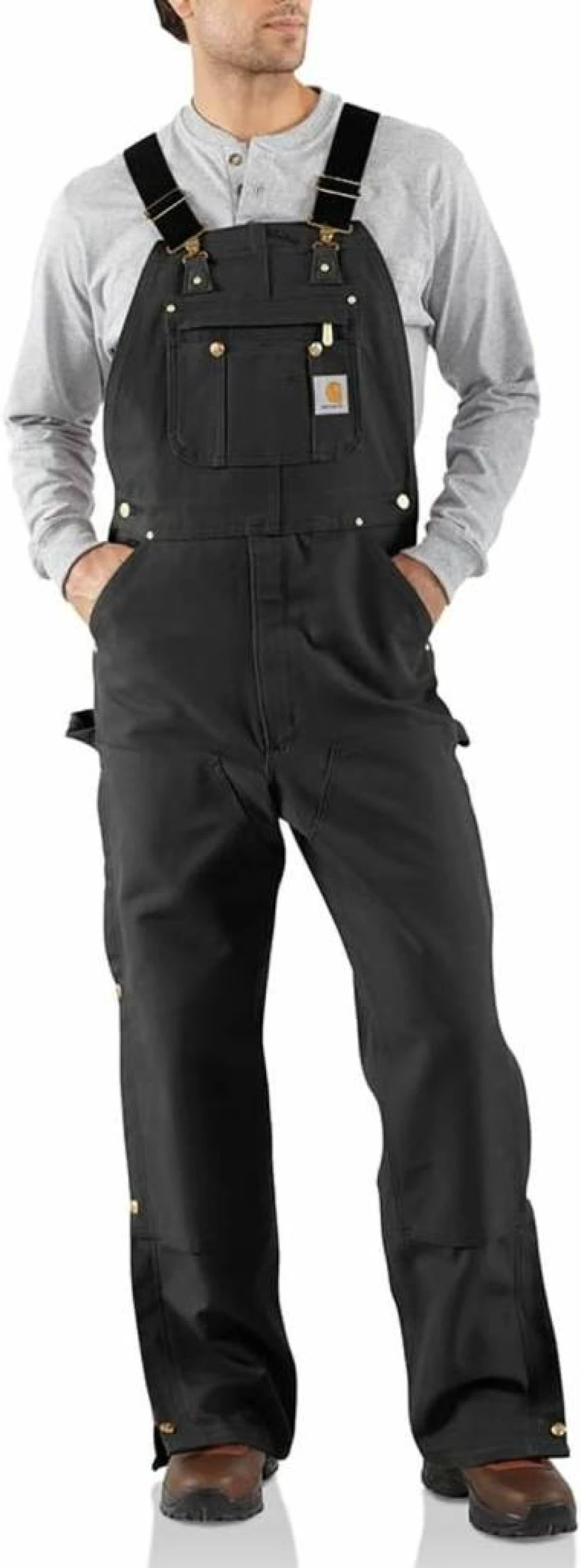 Carhartt Men's Loose Fit Heavy Duty Bib Overalls in Durable Duck Canvas Workwear