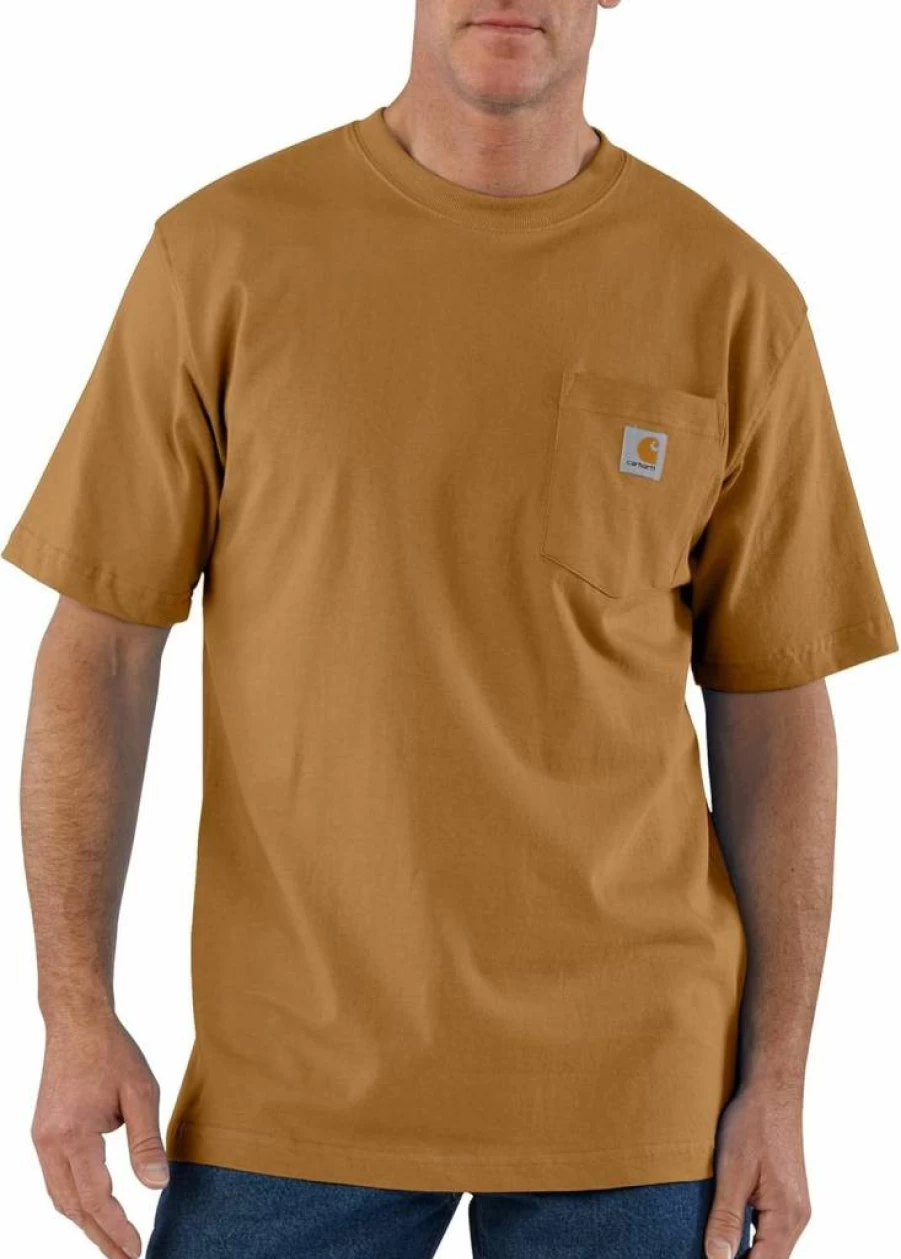Carhartt Men's Heavyweight Pocket T-Shirt - Loose Fit Short Sleeve Tee (Big & Tall Sizes Available)