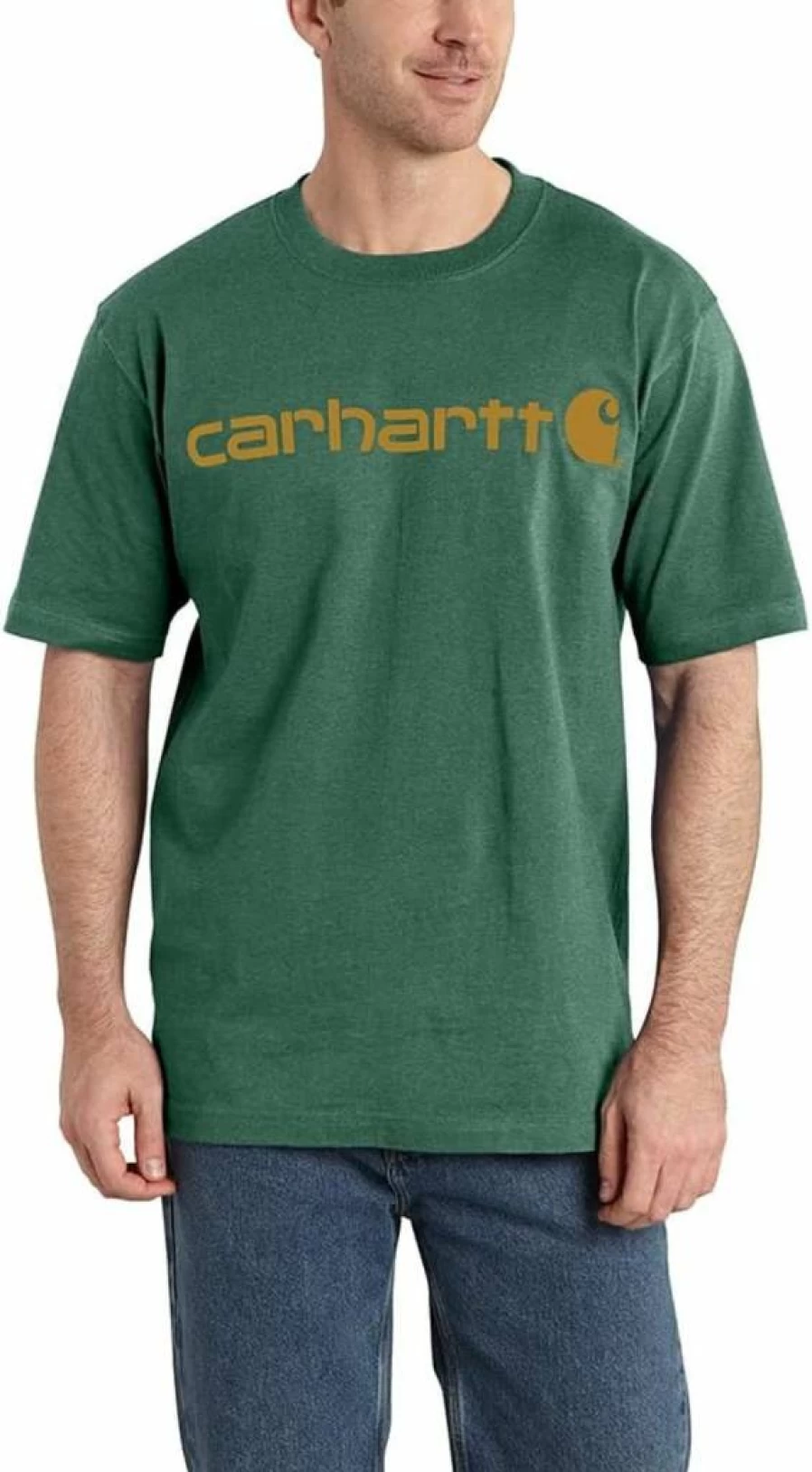 Carhartt Men's Big Logo Short Sleeve T-Shirt - Signature Cotton Tee for Men