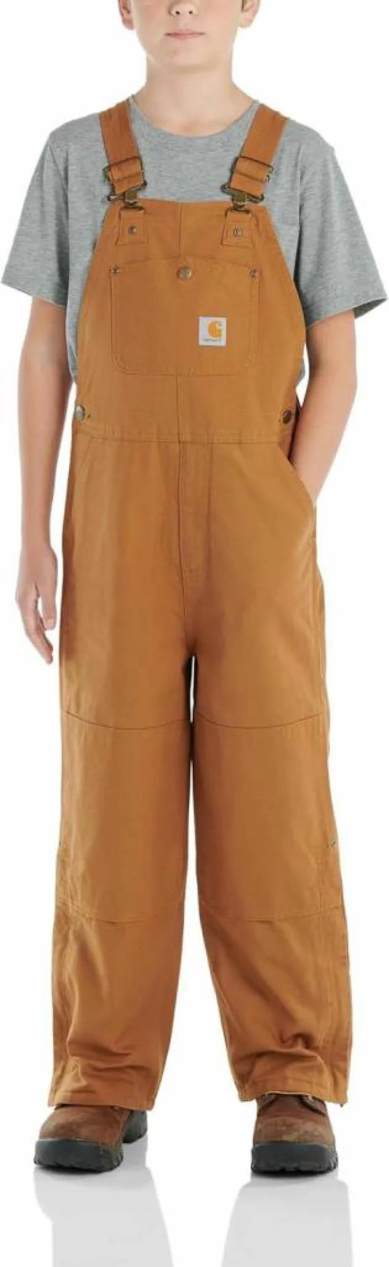 Carhartt Boys' Washed Duck Bib Overalls CM8603 Durable Workwear for Kids