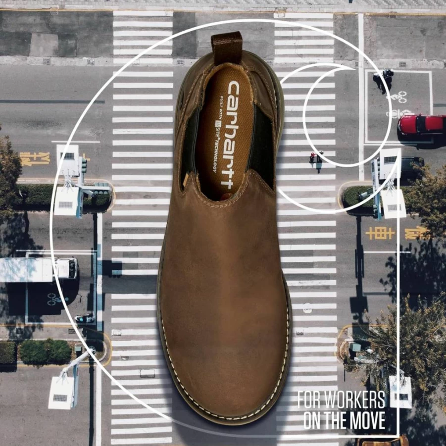 Carhartt Men's Millbrook 4-Inch Steel Toe Work Boots - Brown Oil-Tanned Leather, Slip Resistant, Electrical Hazard Safe, FastDry & Waterproof Wedge Boots for Construction