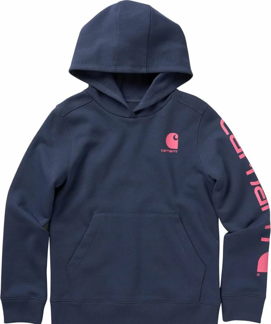 Carhartt Girls' Fleece Hooded Pullover Sweatshirt - Soft & Warm Kids' Hoodie