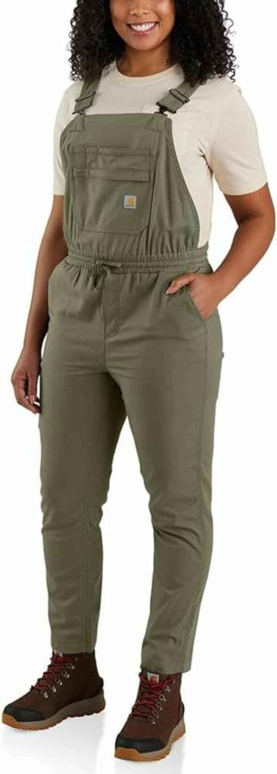Carhartt Women's Relaxed Fit Ripstop Bib Overalls Durable Workwear