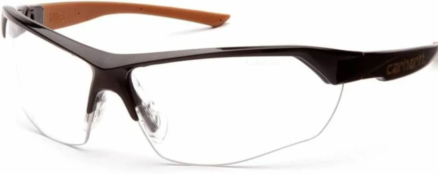 Carhartt CHB1110DT Braswell Safety Glasses with Anti-Fog Clear Lens, Black Frame for Eye Protection