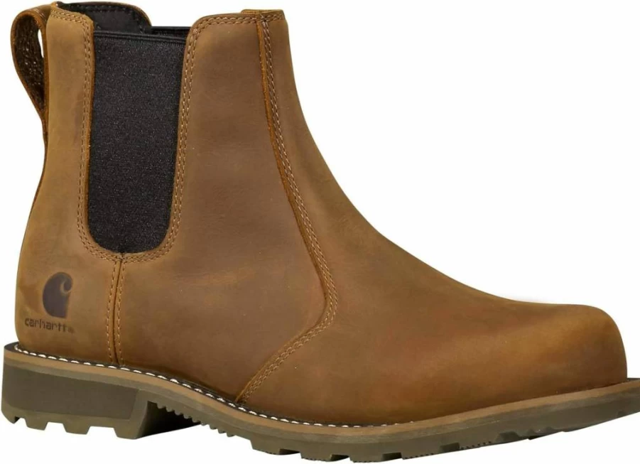 Carhartt Women's Waterproof Chelsea Work Boot - Durable Frontier Leather Slip-Resistant Safety Footwear