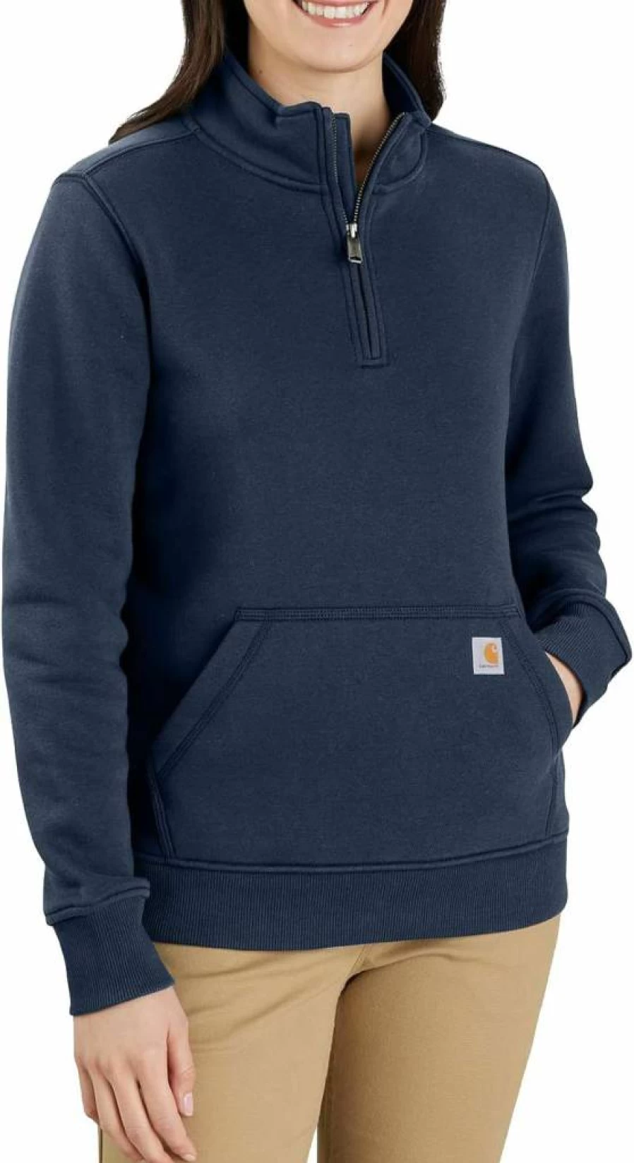 Carhartt Women's Relaxed Fit Midweight Quarter Zip Mock Neck Sweatshirt