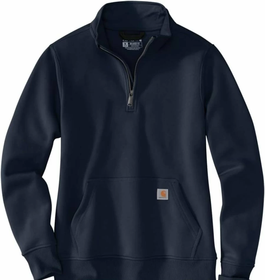 Carhartt Women's Relaxed Fit Midweight Quarter Zip Mock Neck Sweatshirt