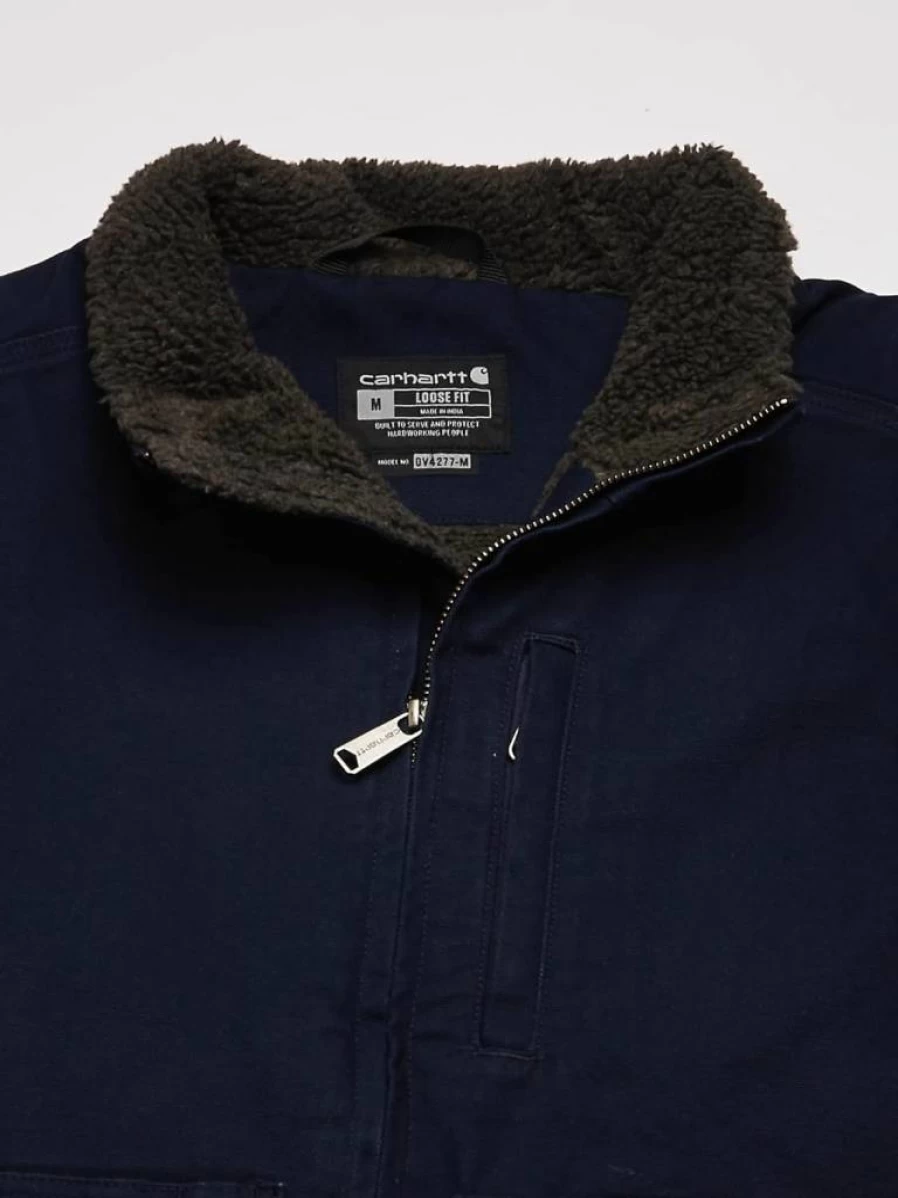 Carhartt Men's Sherpa-Lined Washed Duck Mock Neck Vest - Durable Workwear