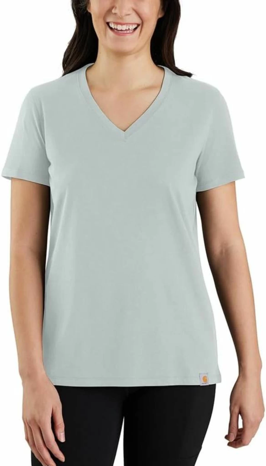 Carhartt Women's Lightweight Relaxed Fit V-Neck Short-Sleeve T-Shirt - Soft Casual Tee for Women