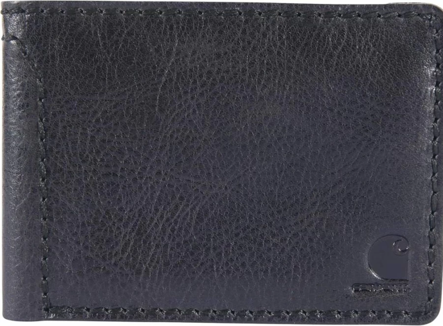 Carhartt Men's Craftsman Genuine Leather Bifold Wallet - Durable RFID Blocking Slim Wallet for Men