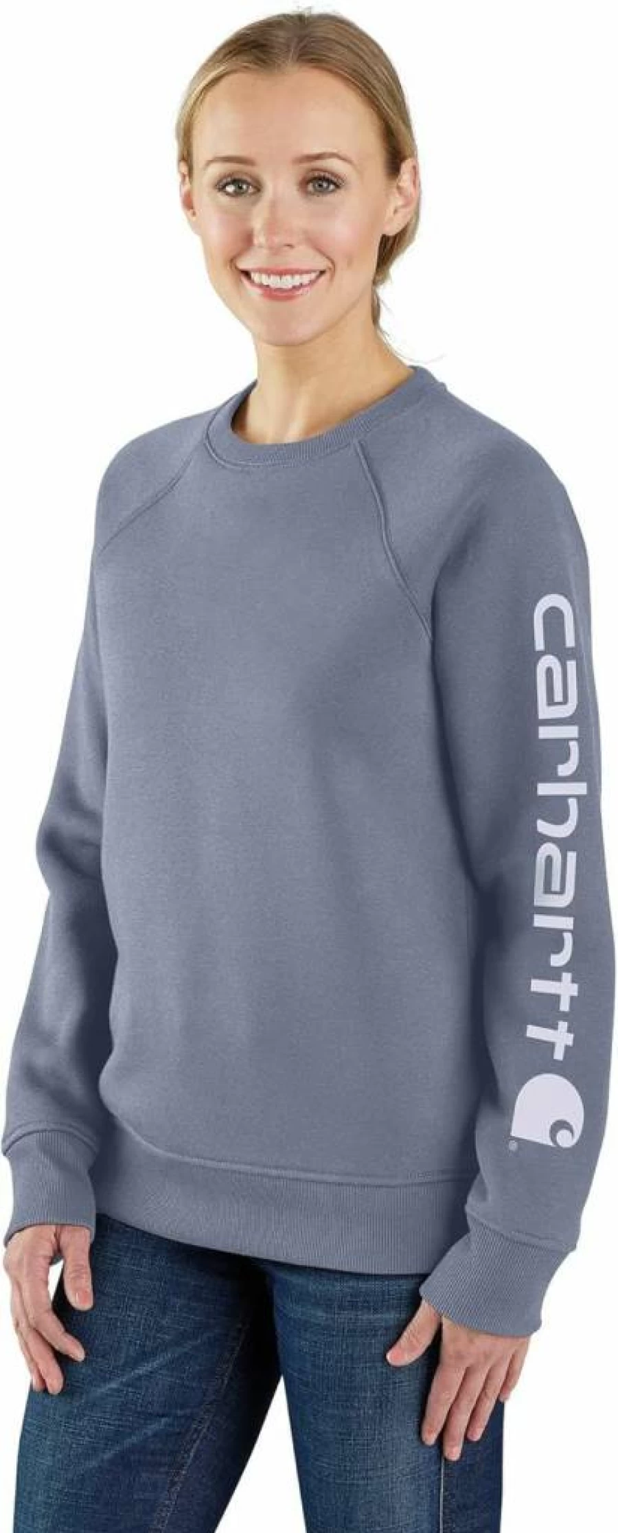 Carhartt Women's Relaxed Fit Midweight Graphic Crewneck Sweatshirt - Soft Cotton Casual Pullover