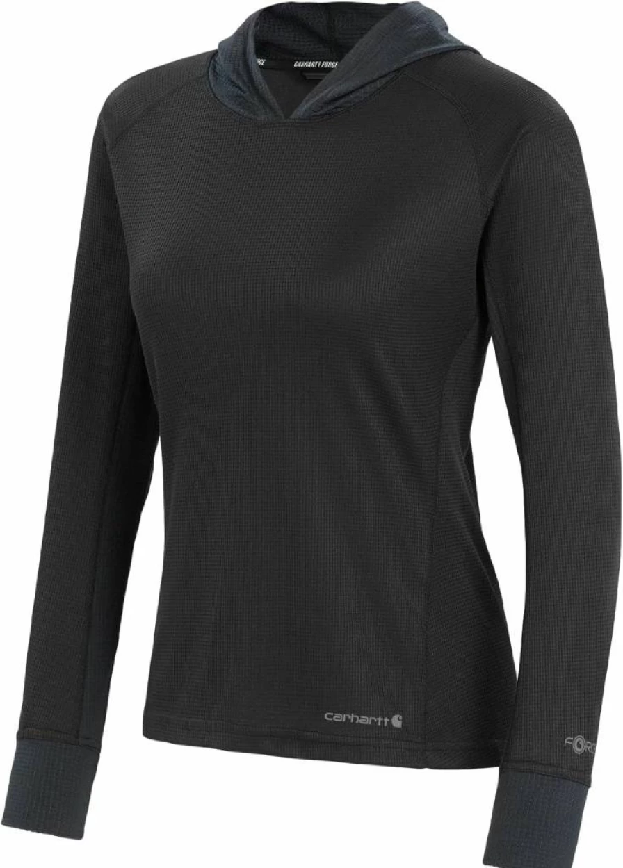 Carhartt Women's Force Midweight Micro-Grid Thermal Base Layer Hoodie for Cold Weather