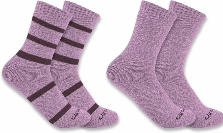 Carhartt Women's Heavyweight Crew Socks 2-Pack - Durable Work Socks for Women