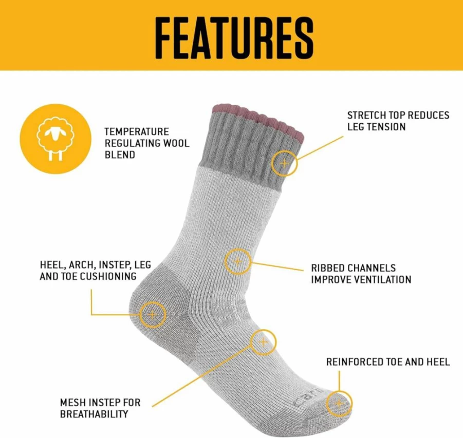 Carhartt Women's Extreme Cold Weather Boot Socks - Thermal Winter Socks for Women, 1 Pair
