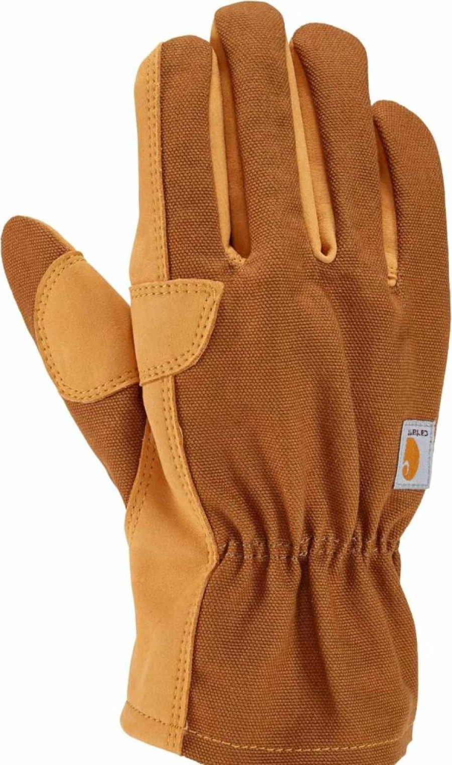 Carhartt Men's Duck Work Gloves with Synthetic Leather Palm and Open Cuff
