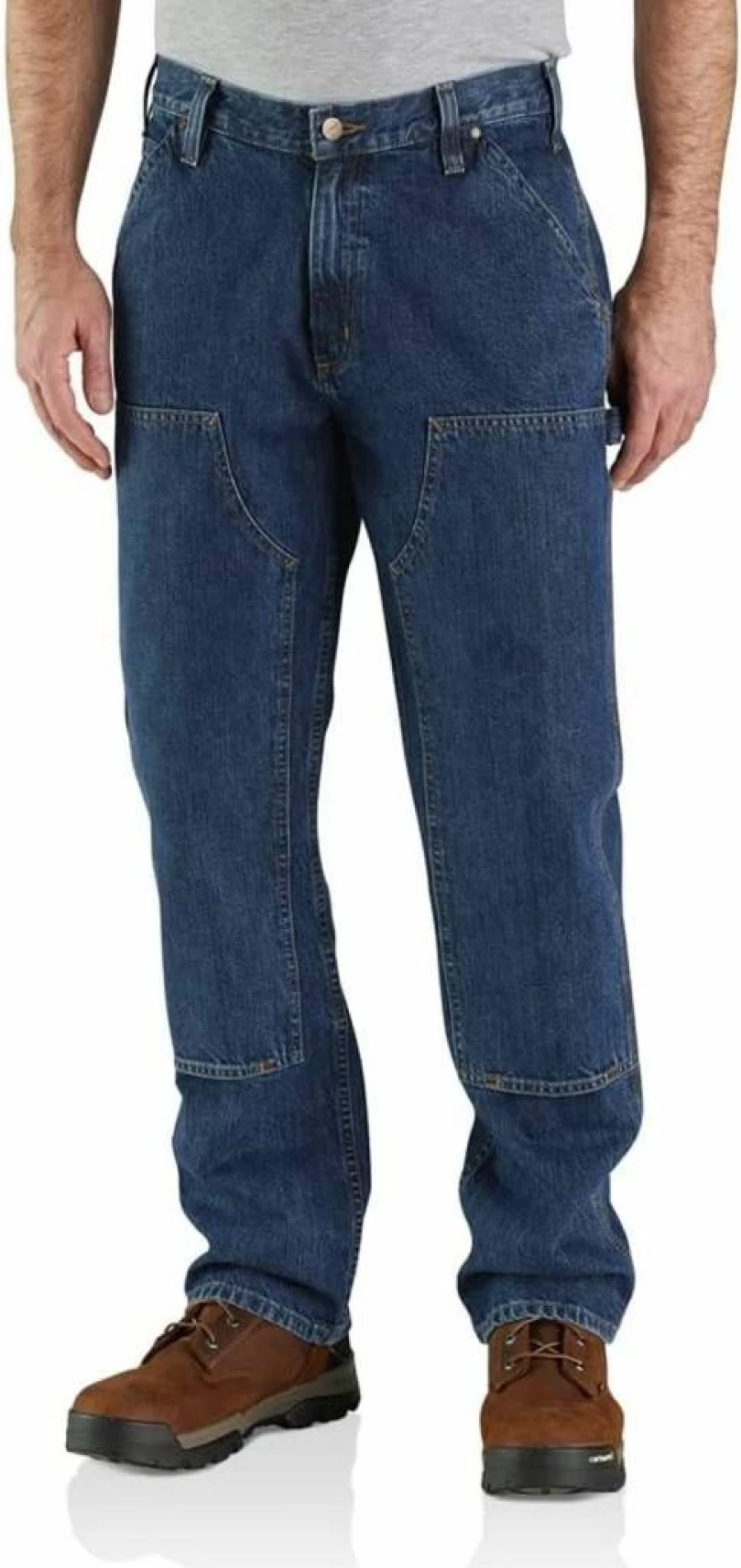Carhartt Men's Loose Fit Double-Front Work Jeans with Utility Pockets for Durability