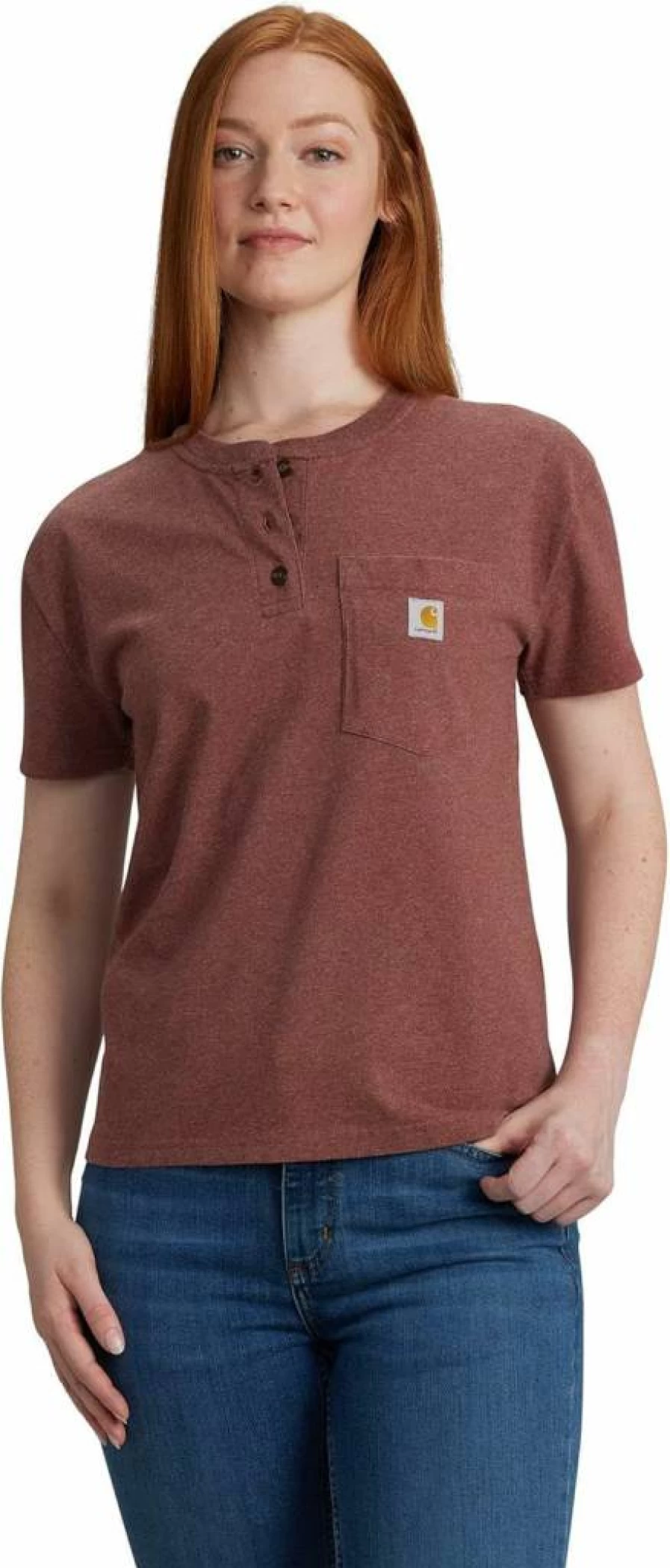 Carhartt Women's Loose Fit Heavyweight Short-Sleeve Henley T-Shirt 106813