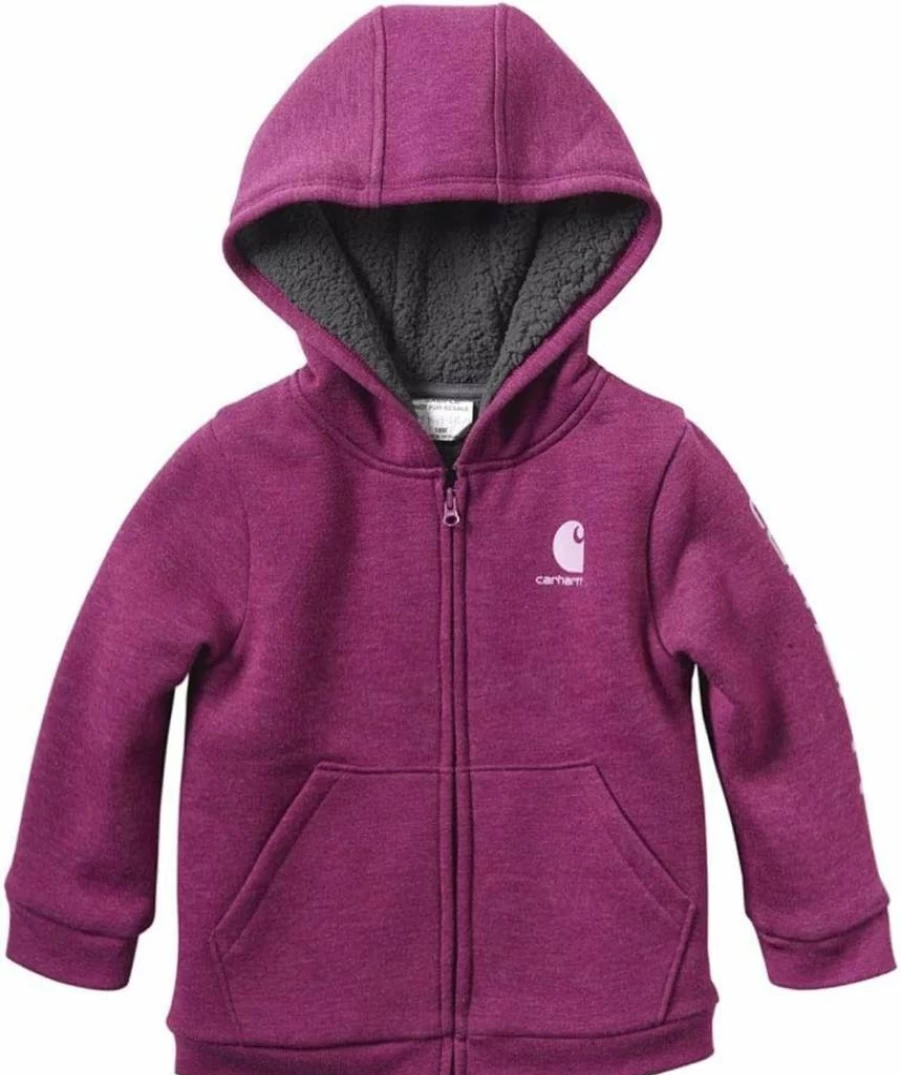 Carhartt Girls' CP9547 Insulated Canvas Hooded Jacket for Kids - Durable Winter Coat