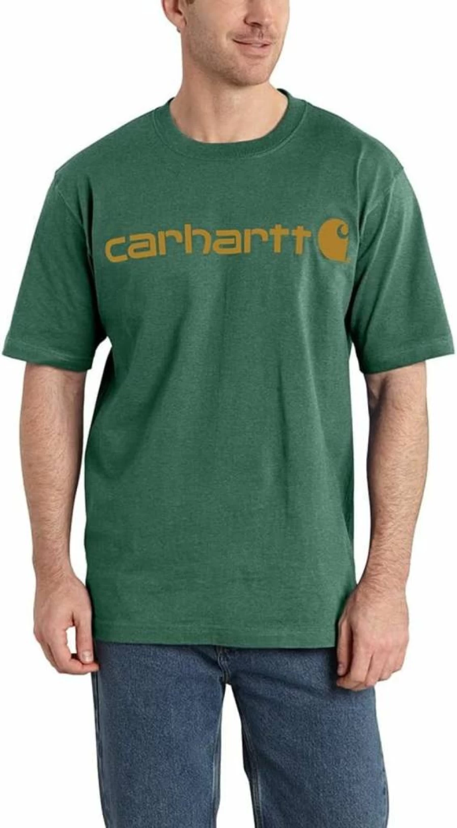 Carhartt Men's Big Logo Short Sleeve T-Shirt - Classic Cotton Tee with Signature Branding