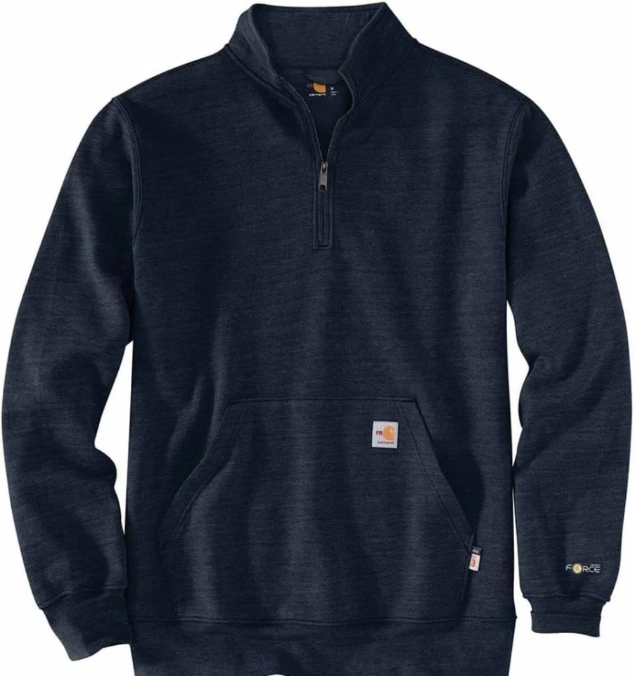 Carhartt Men's Flame-Resistant Loose Fit Mock Neck Sweatshirt - Midweight Workwear for Safety & Comfort