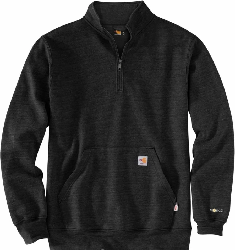 Carhartt Men's Flame-Resistant Loose Fit Mock Neck Sweatshirt - Midweight Workwear for Safety & Comfort